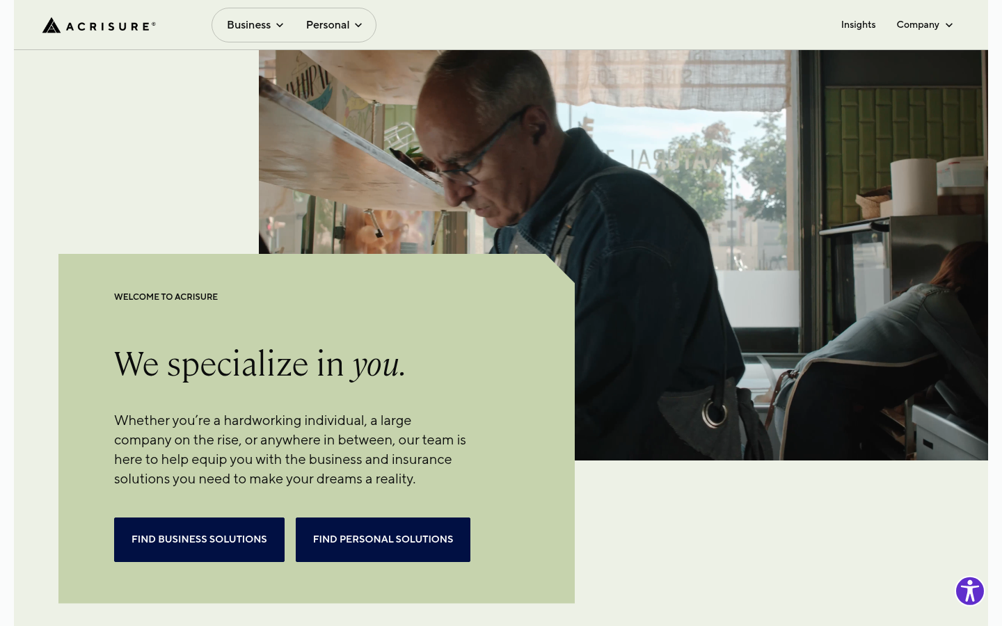 Acrisure website homepage, Campbell, CA