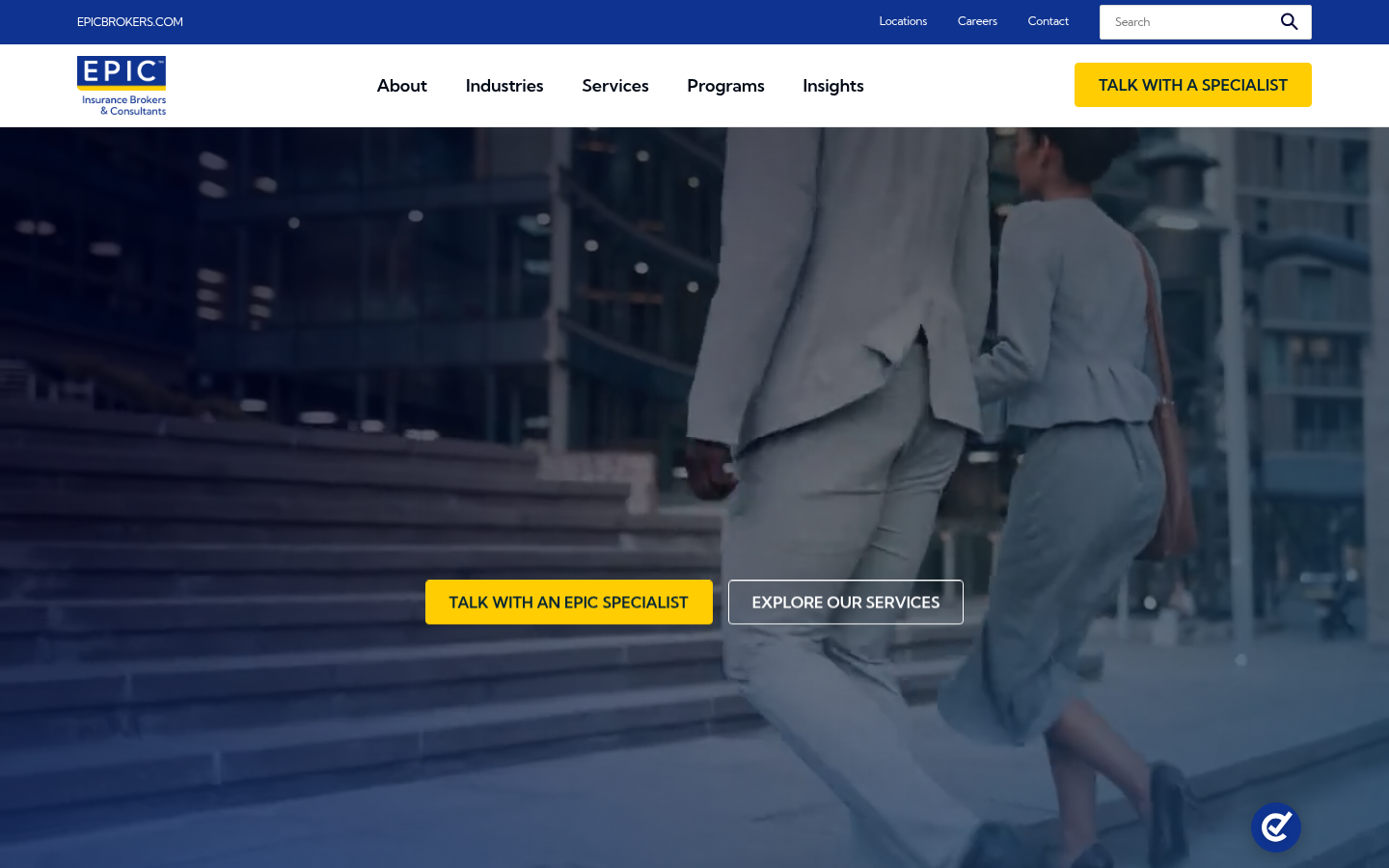 EPIC Insurance Brokers & Consultants website homepage, San Francisco, CA