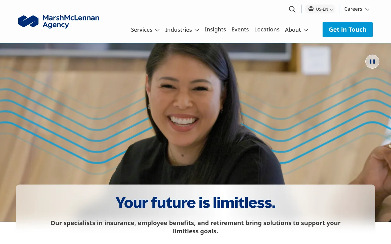 Marsh McLennan Agency website homepage, San Diego, CA