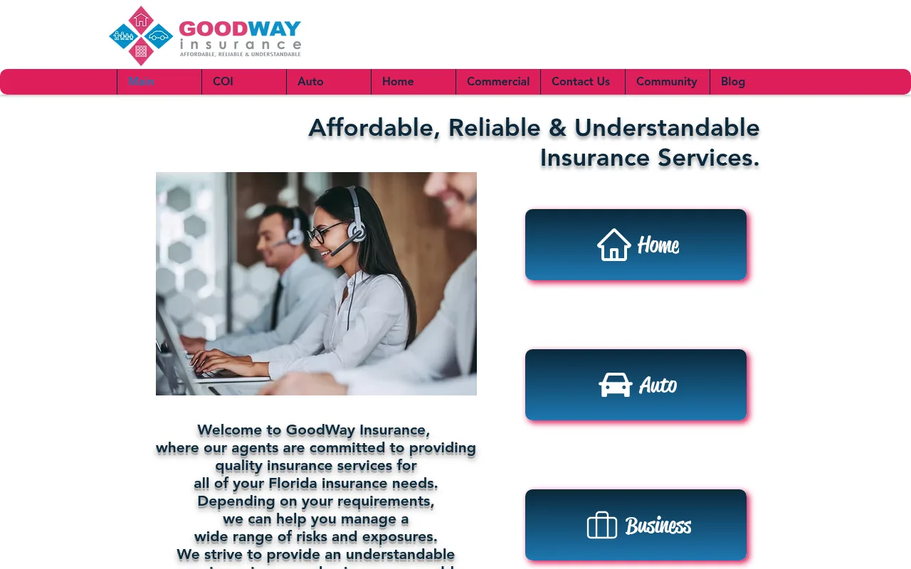 Goodway Insurance Corp website homepage, Hallandale Beach, FL