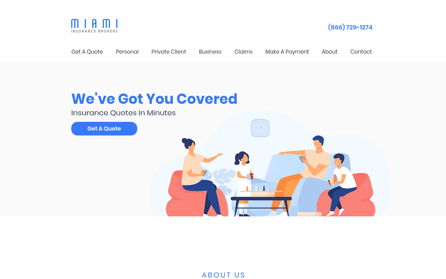 Miami Insurance Brokers website homepage, Hallandale, FL