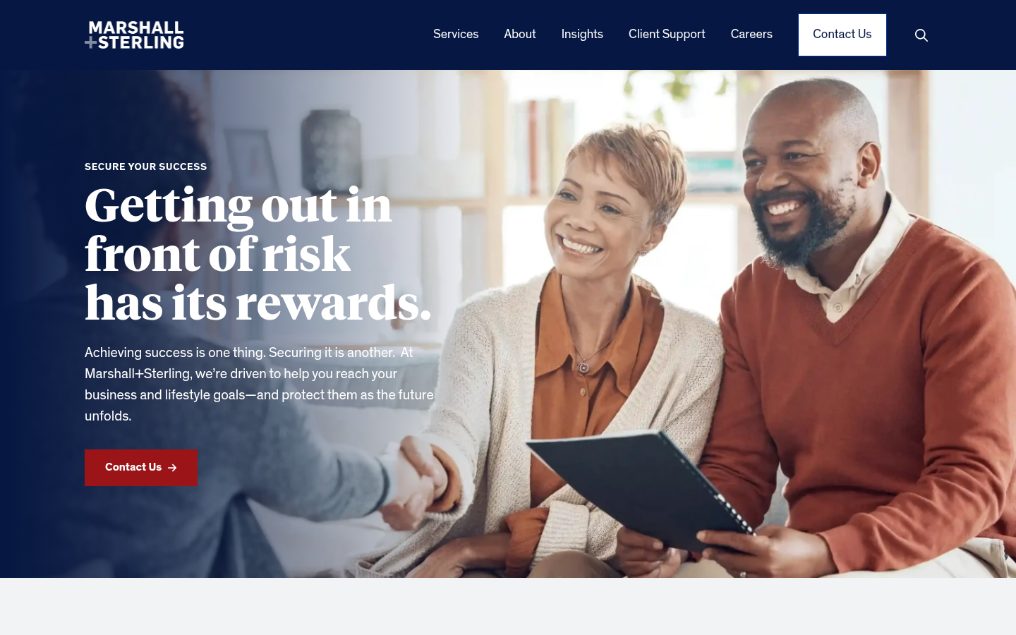 Marshall & Sterling Insurance website homepage, Poughkeepsie, NY