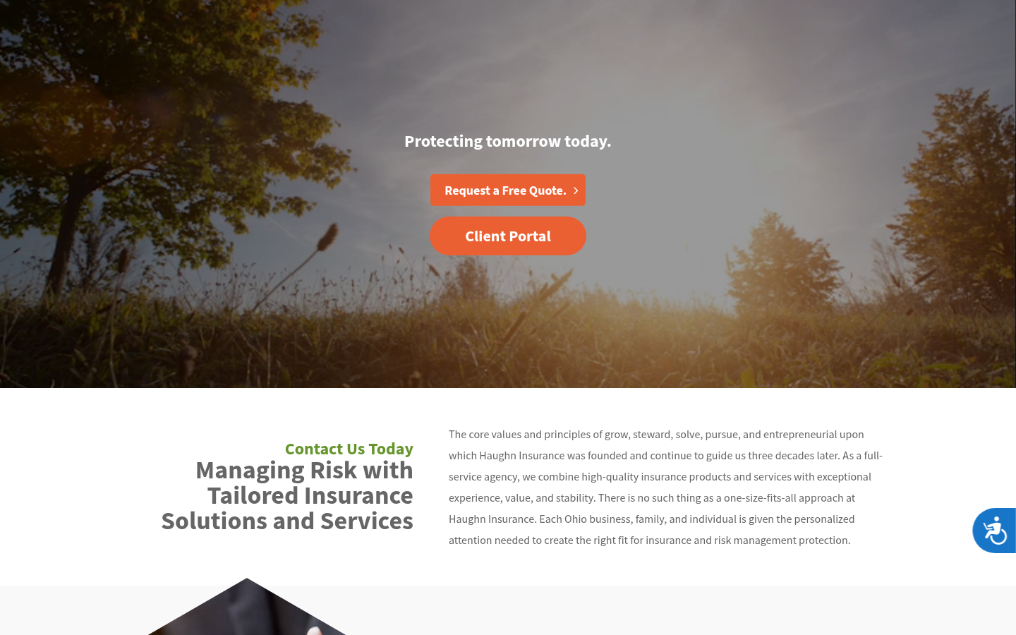 Haughn Insurance website homepage, Dublin, OH
