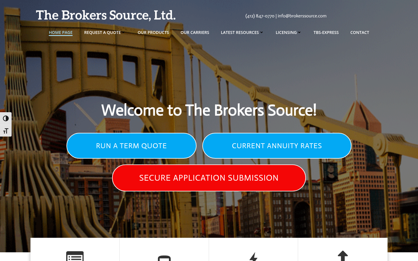 The Brokers Source website homepage, Columbus, OH