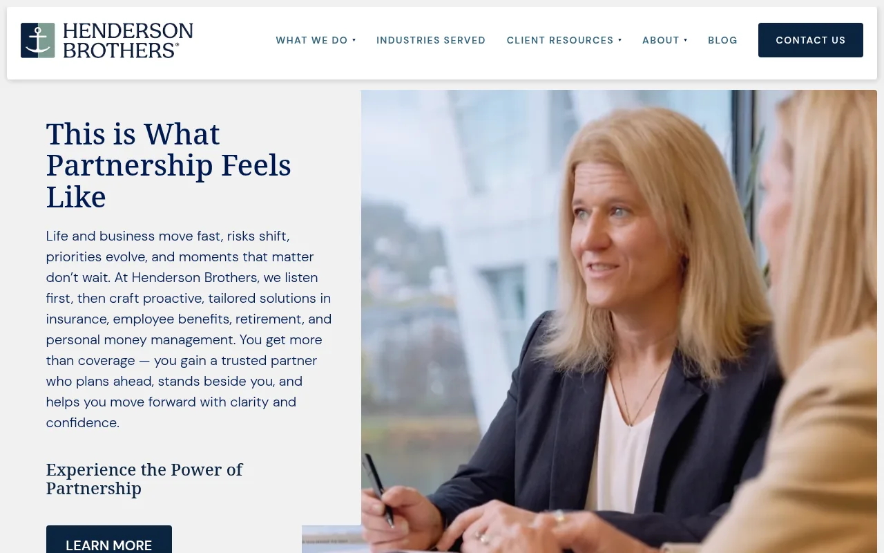 Henderson Brothers website homepage, Pittsburgh, PA