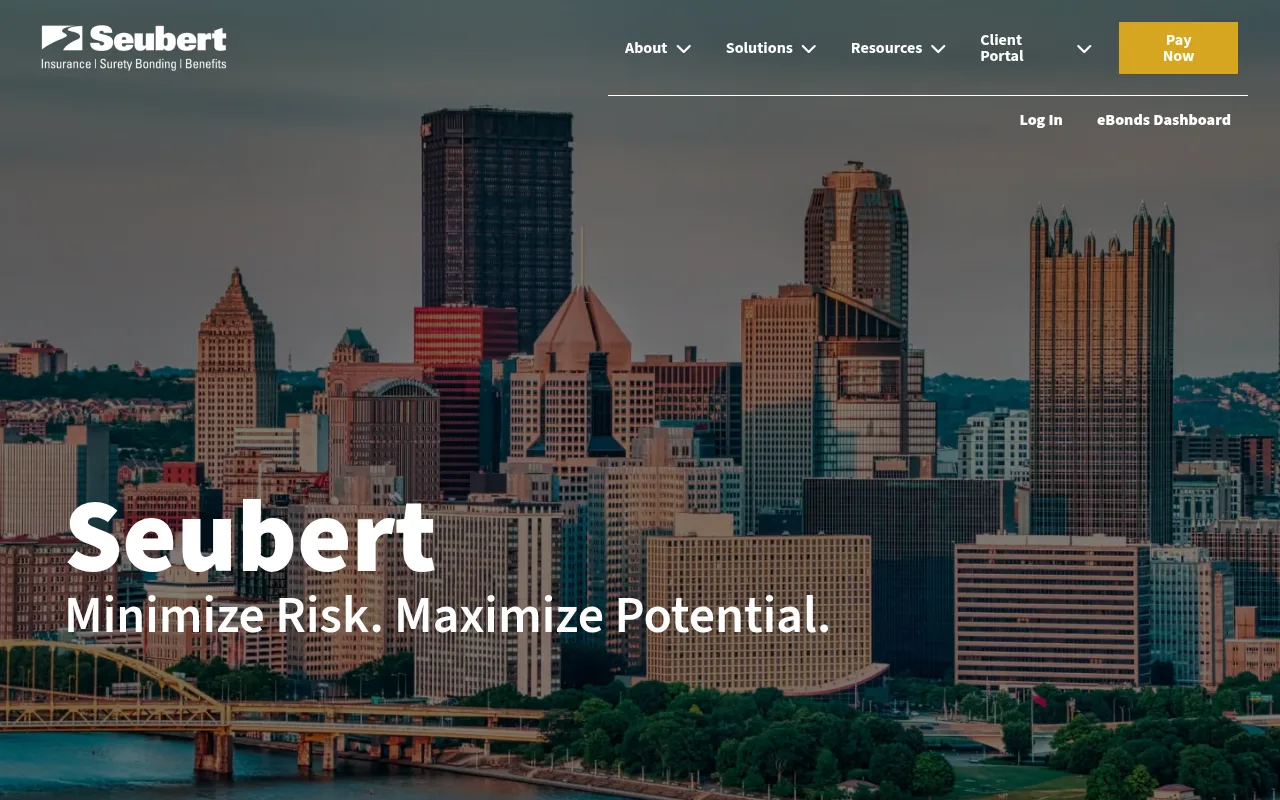 Seubert & Associates website homepage, Pittsburgh, PA