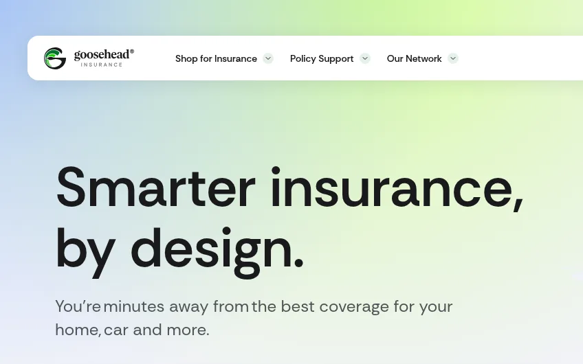 Goosehead Insurance website homepage, Westlake, TX
