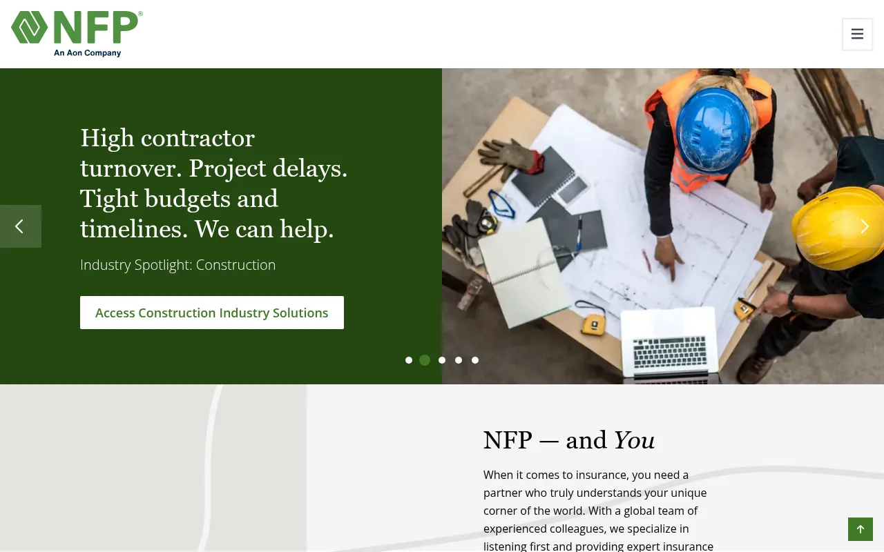 NFP Insurance Services, Inc. website homepage, Austin, TX
