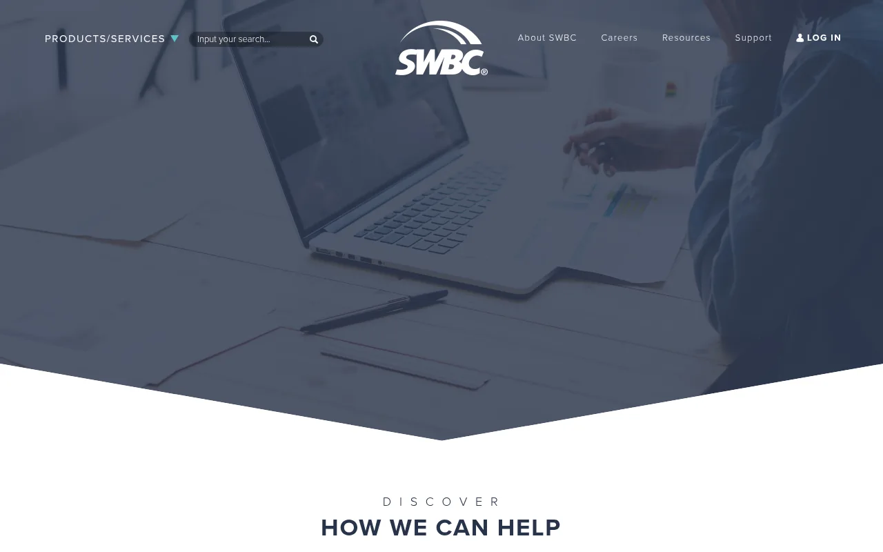 SWBC Insurance Services website homepage, San Antonio, TX