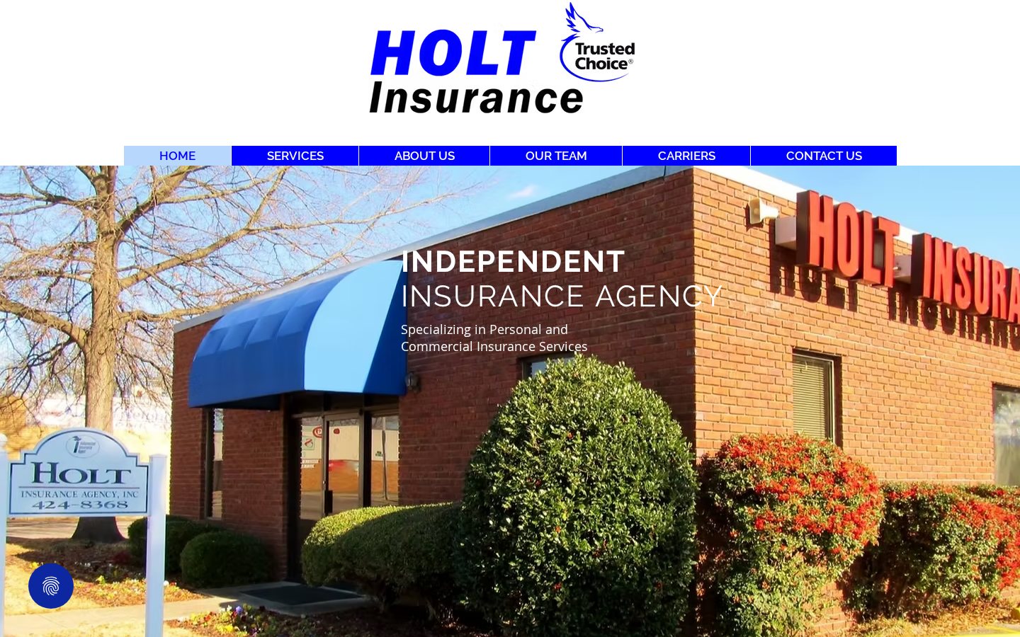Holt Insurance Agency website homepage, Bessemer, AL