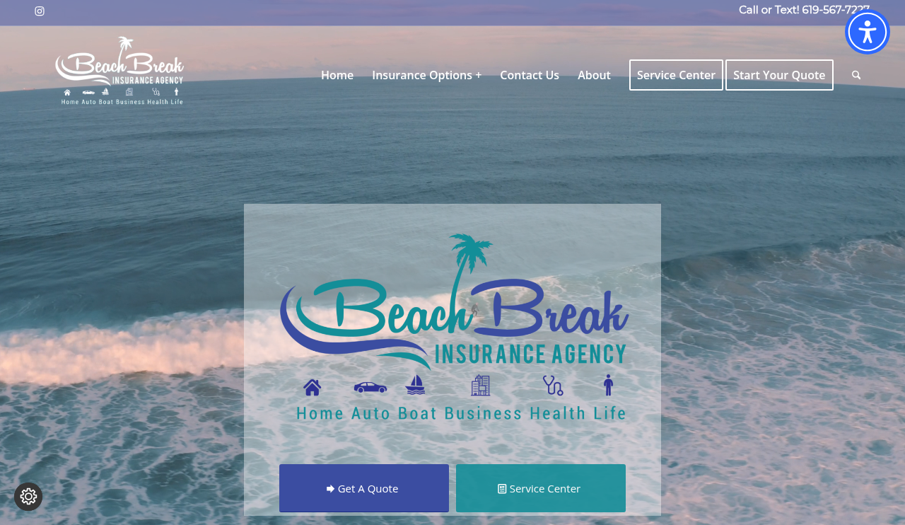 Website preview for Beach Break Insurance Agency