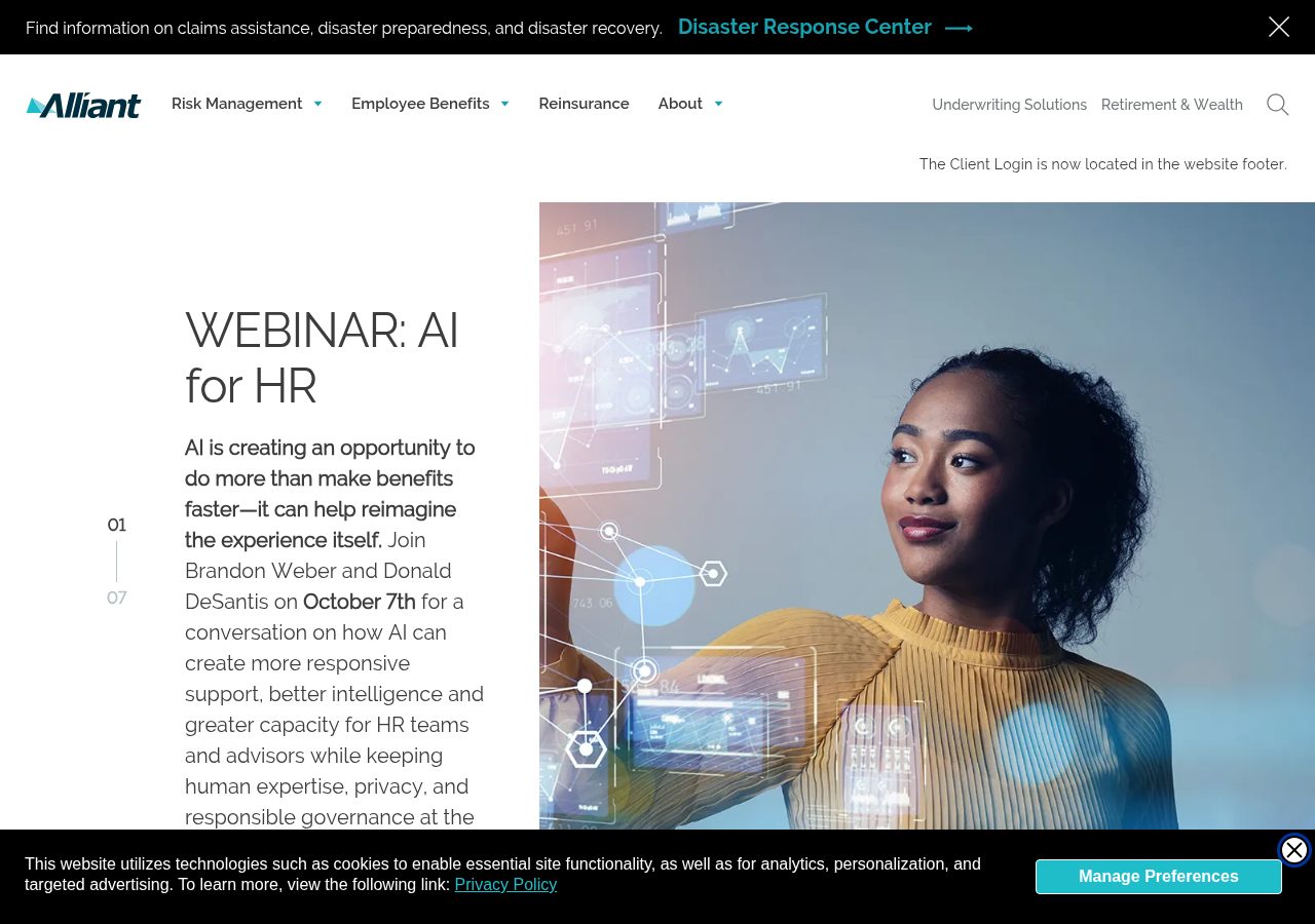 Website preview for Alliant Insurance Services