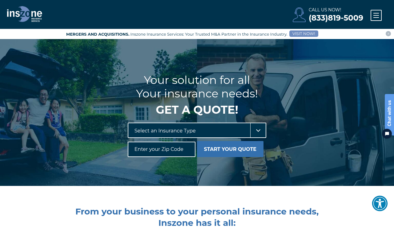Website preview for Inszone Insurance Services