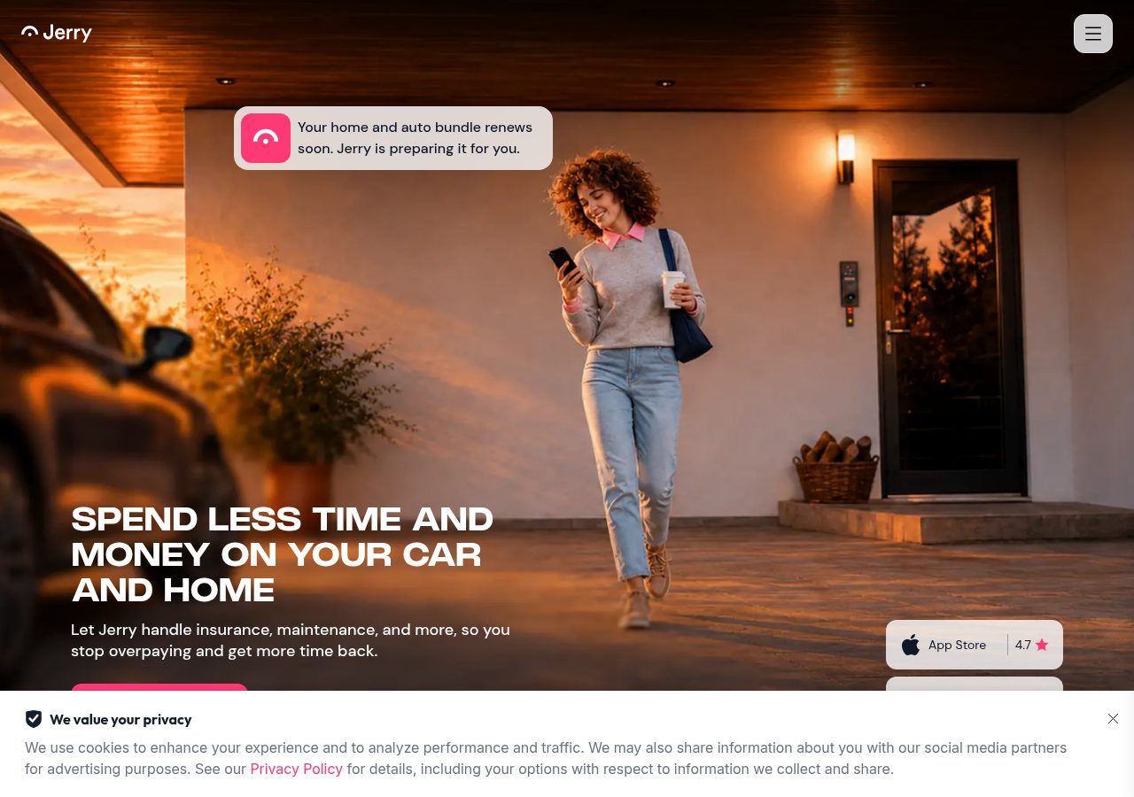 Website preview for Jerry Insurance Agency, LLC