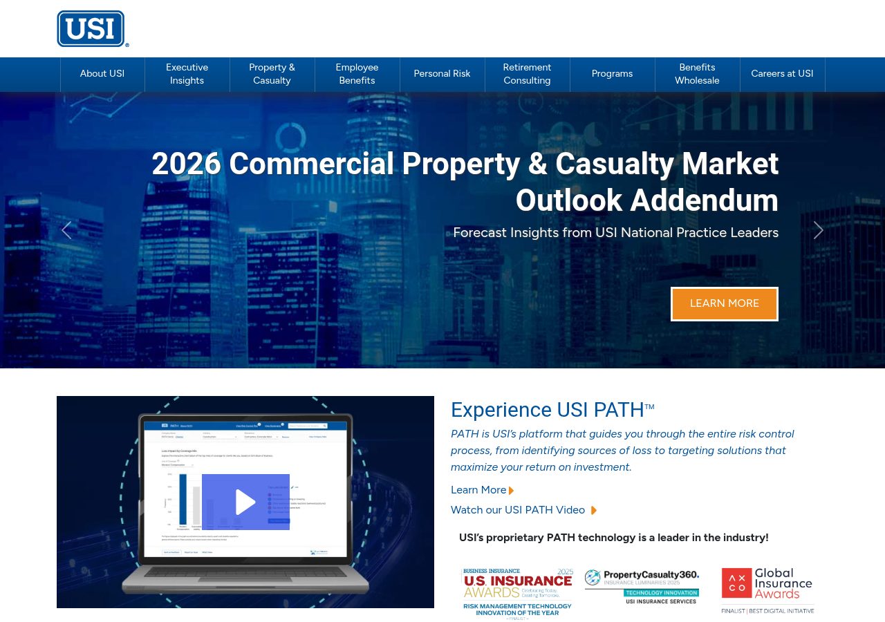 Website preview for USI Insurance Services