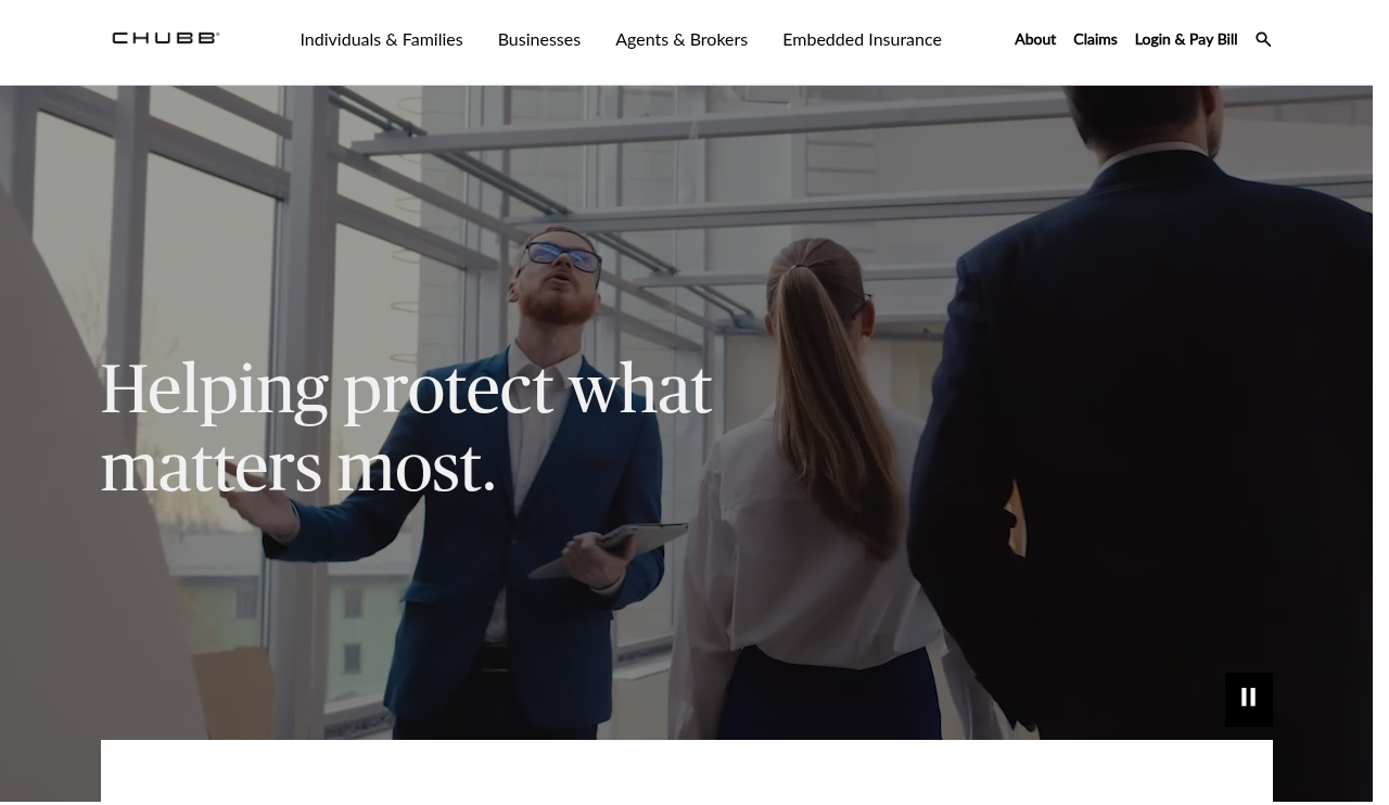 Website preview for Chubb