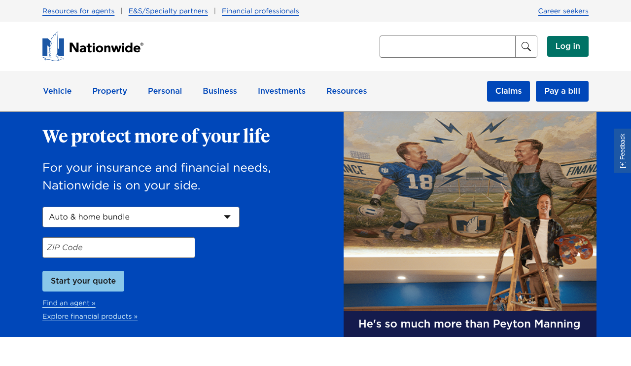 Nationwide website homepage, Columbus, OH