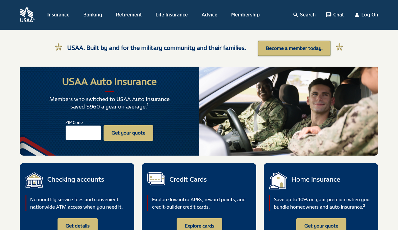 USAA website homepage