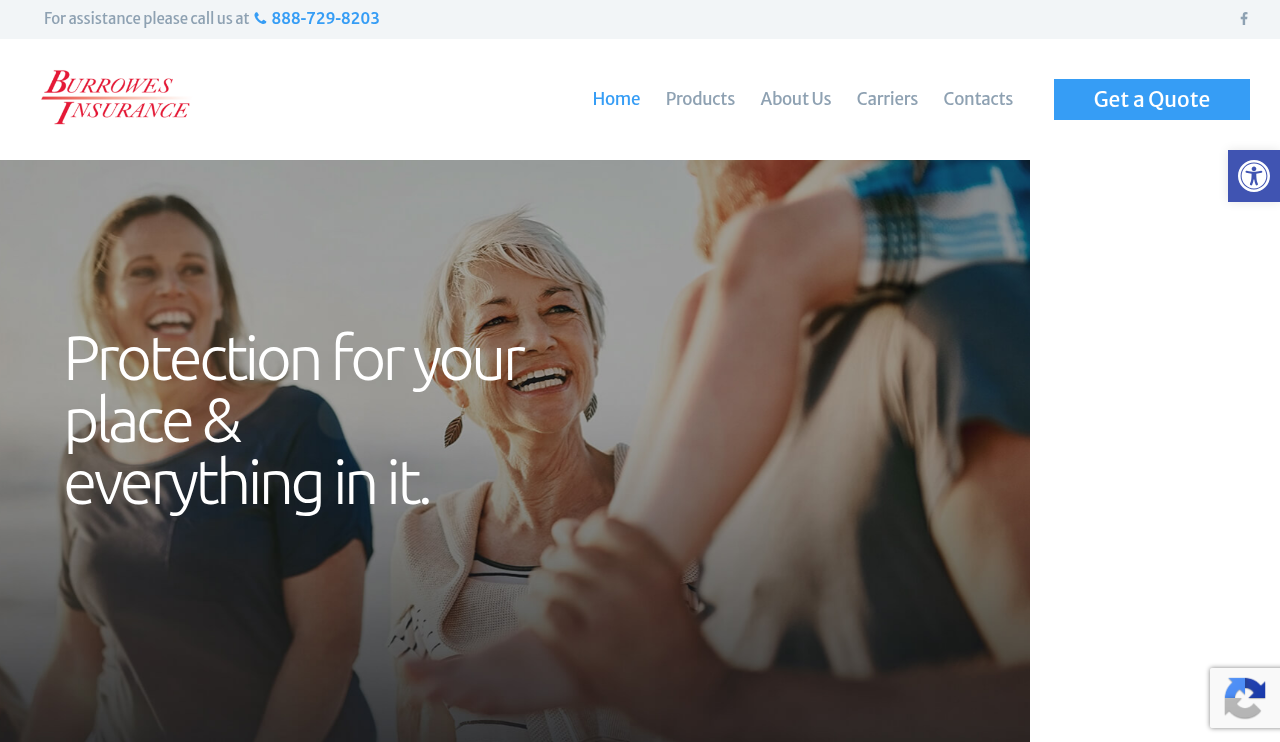 Burrowes Insurance Agency website homepage, Royal Palm Beach, FL