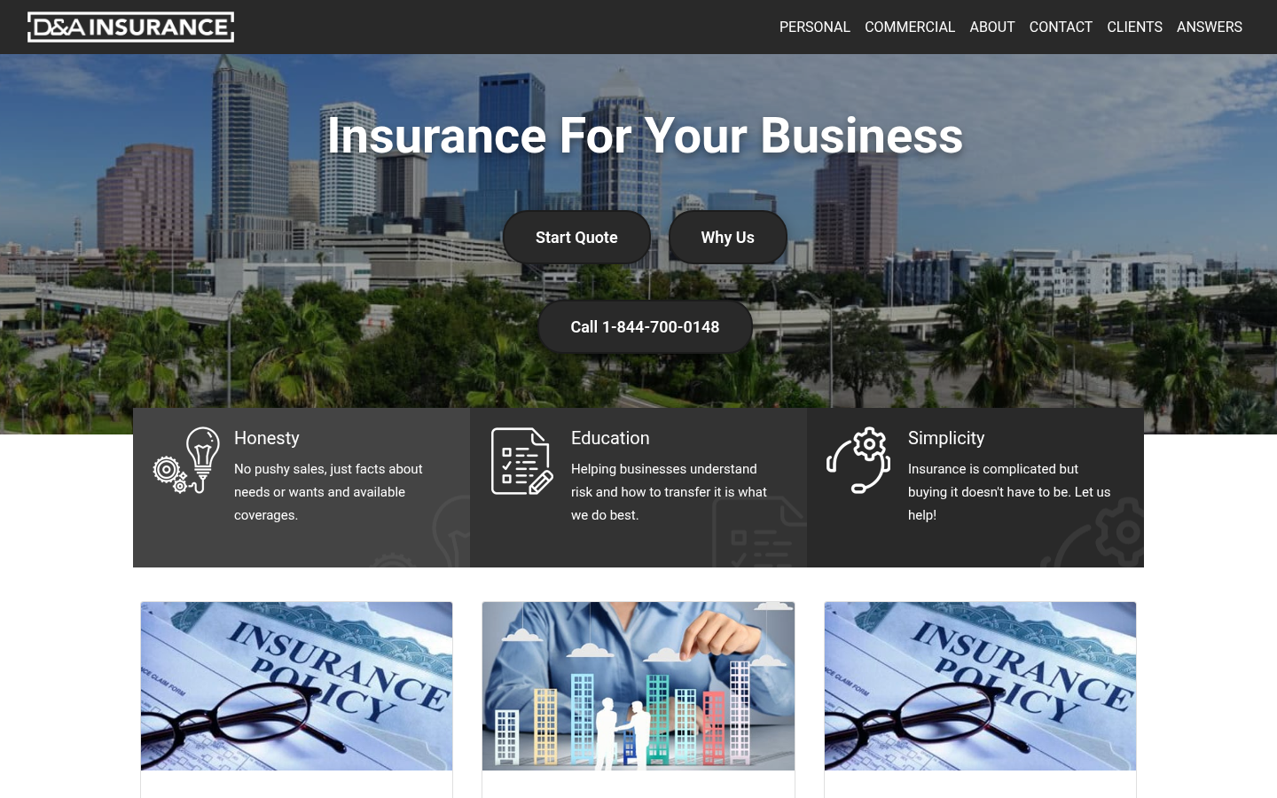 Dopazo & Associates website homepage, Miami, FL