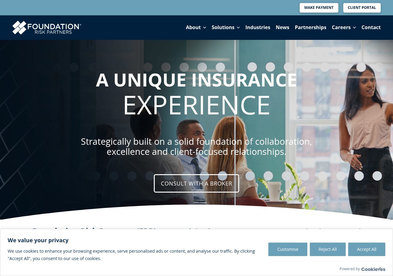 Website preview for Foundation Risk Partners, Corp.