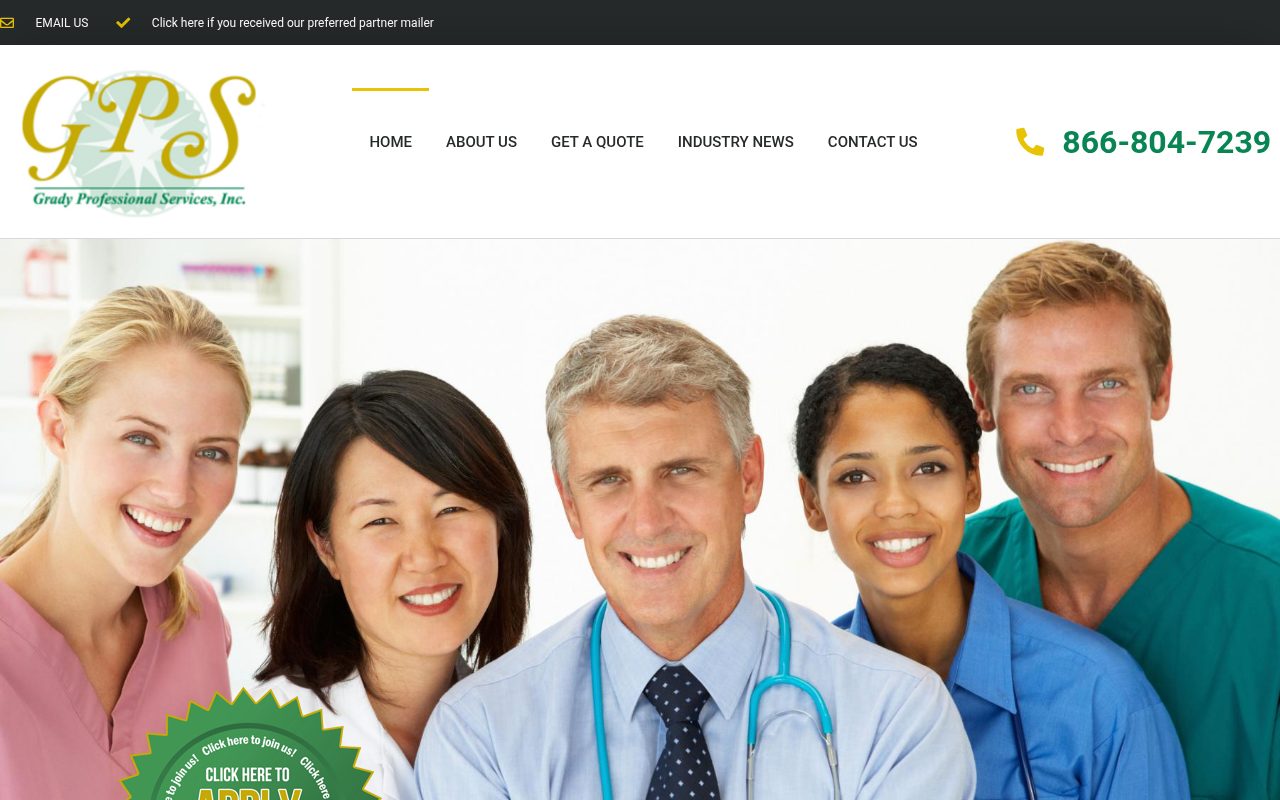 Grady Professional Services, Inc. website homepage, West Palm Beach, FL