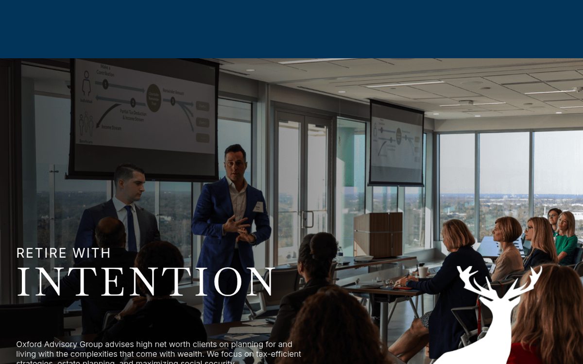 Oxford Advisory Group website homepage, Orlando, FL