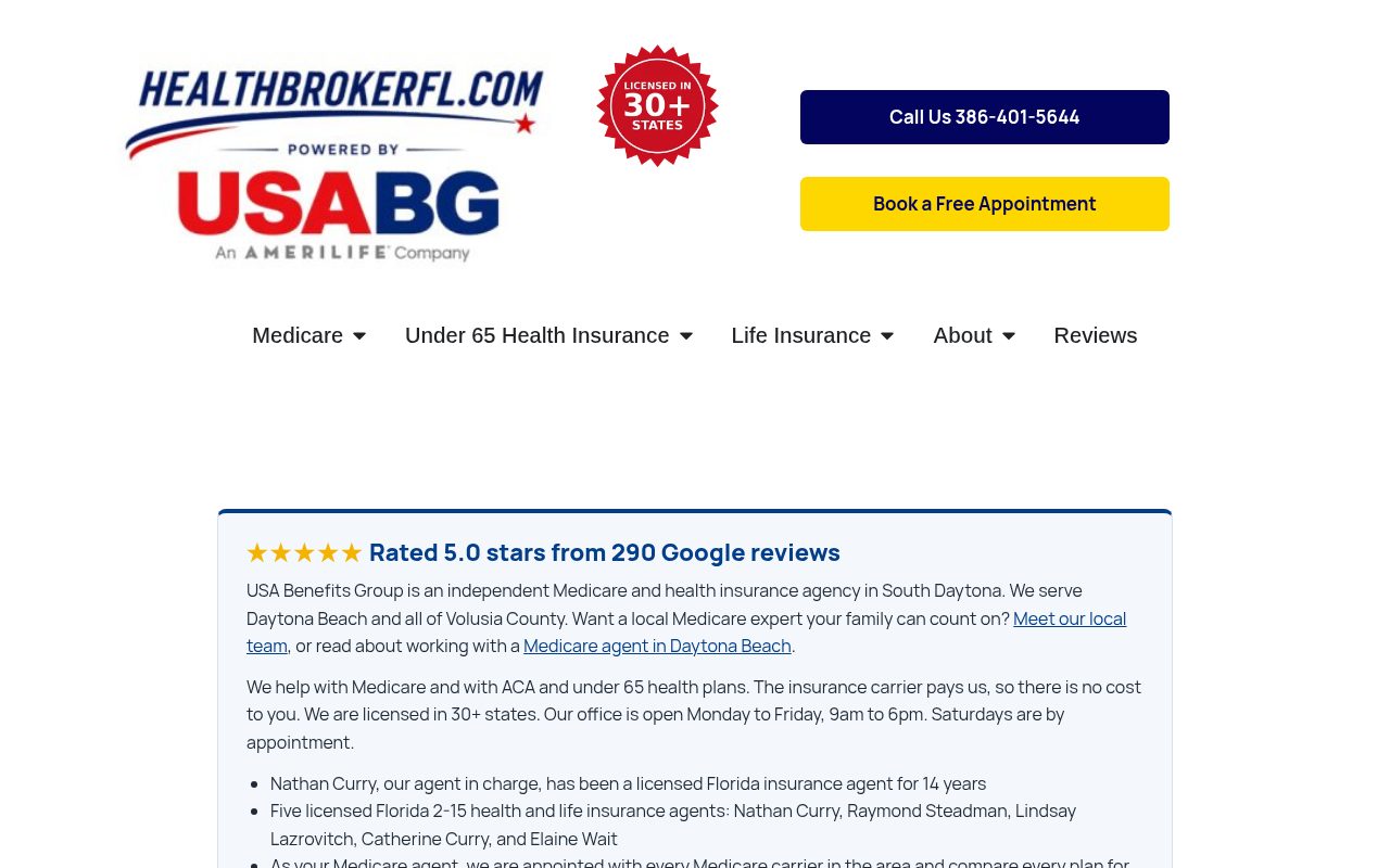 USA Benefits Group website homepage, South Daytona, FL