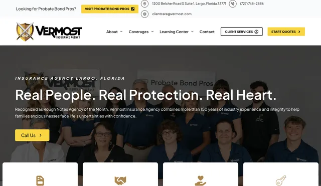 Website preview for Vermost Insurance Agency