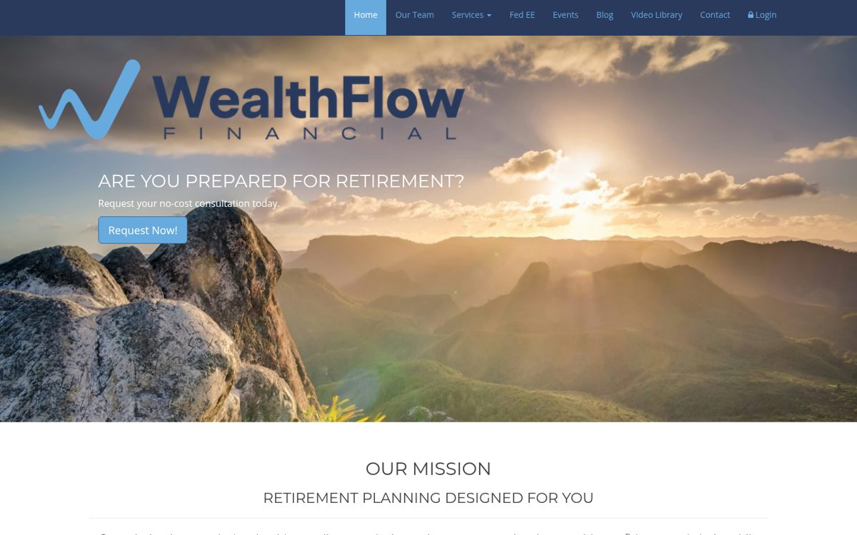 WealthFlow Financial website homepage, Orlando, FL