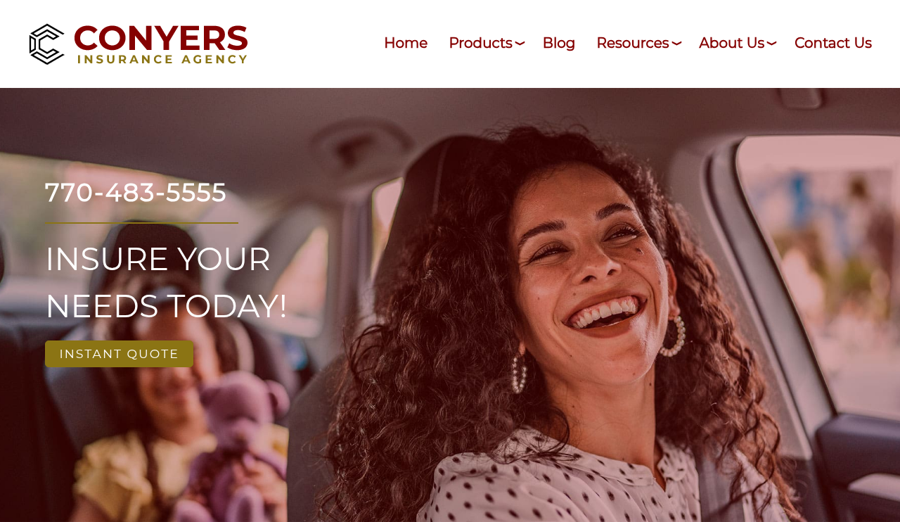 Conyers Insurance Agency website homepage, Conyers, GA