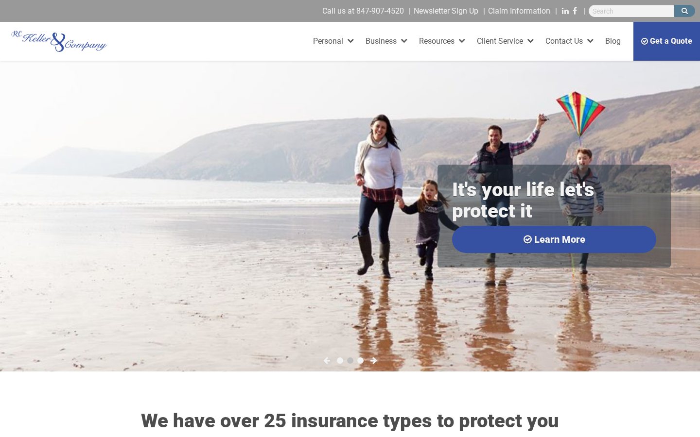 R.C. Keller & Company website homepage, Schaumburg, IL