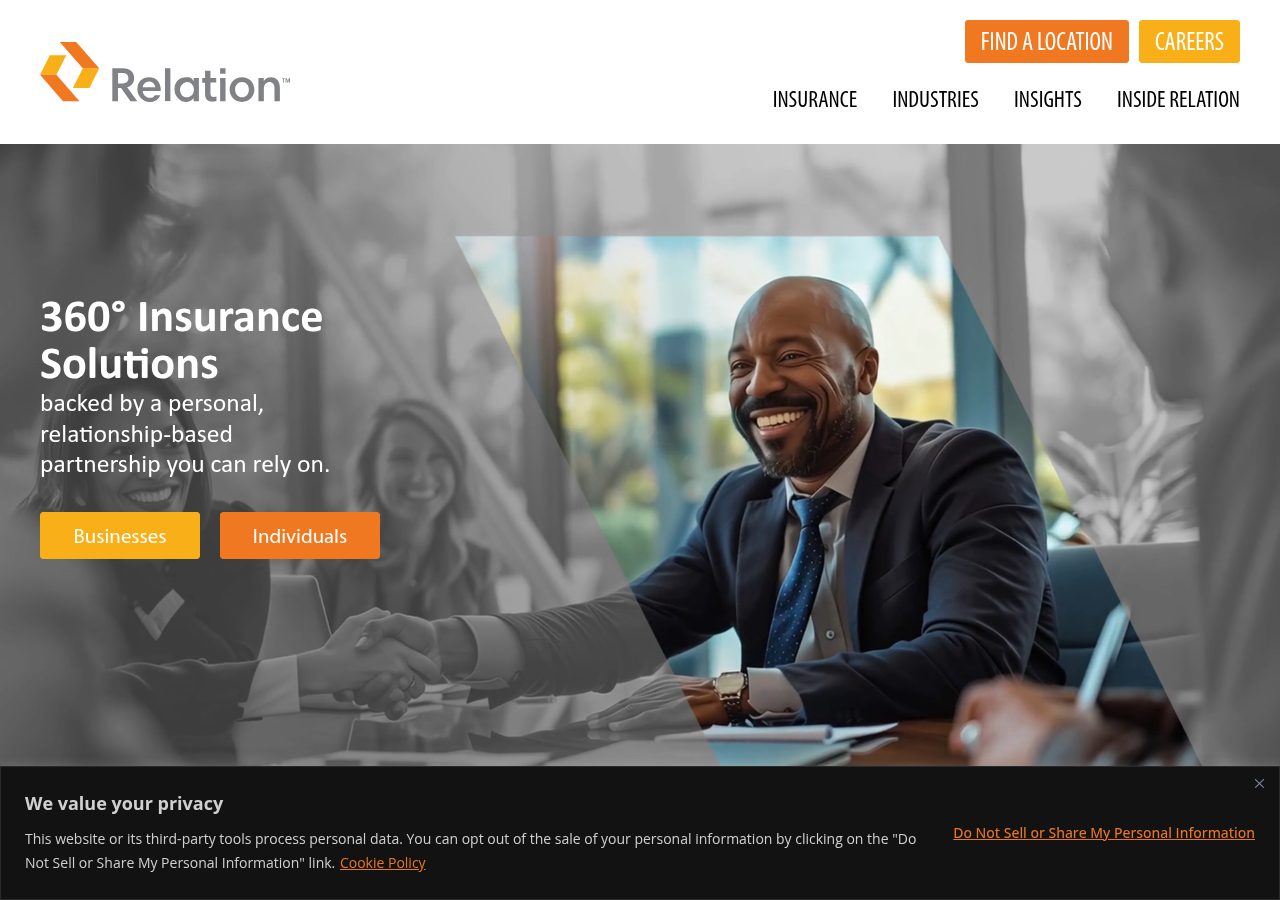 Website preview for Relation Insurance Services of California, Inc.