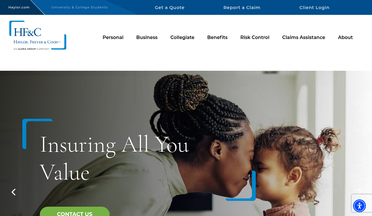 Website preview for Haylor, Freyer & Coon (Alera Group)