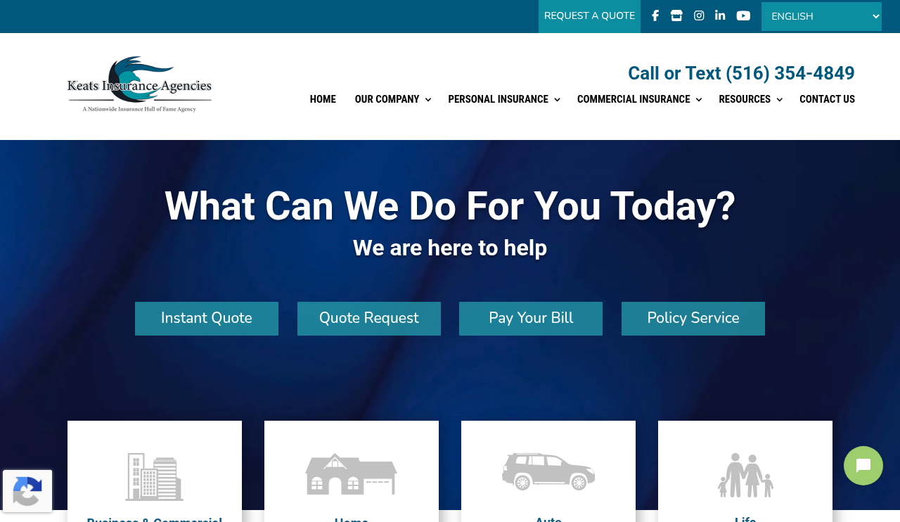 Keats Insurance Agencies website homepage, Mineola, NY