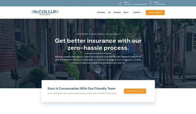 Website preview for McCollum Insurance Agency