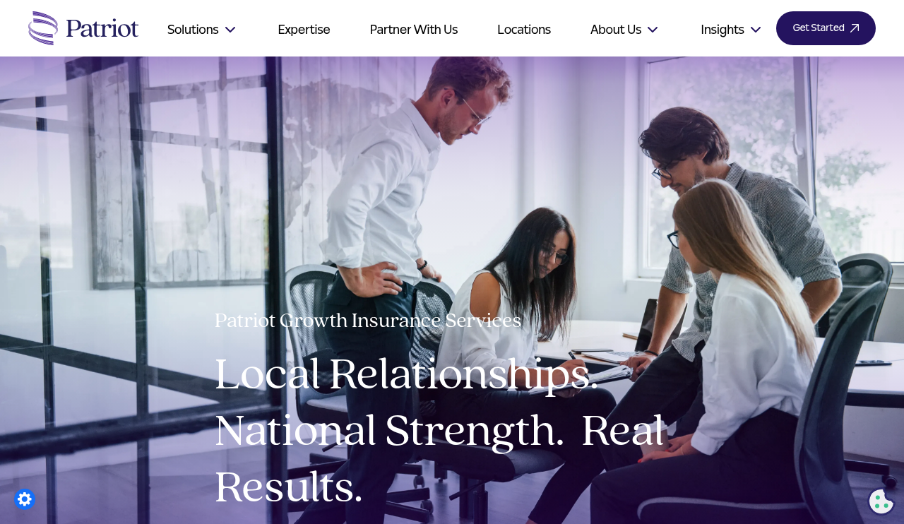 Website preview for Patriot Growth Insurance Services