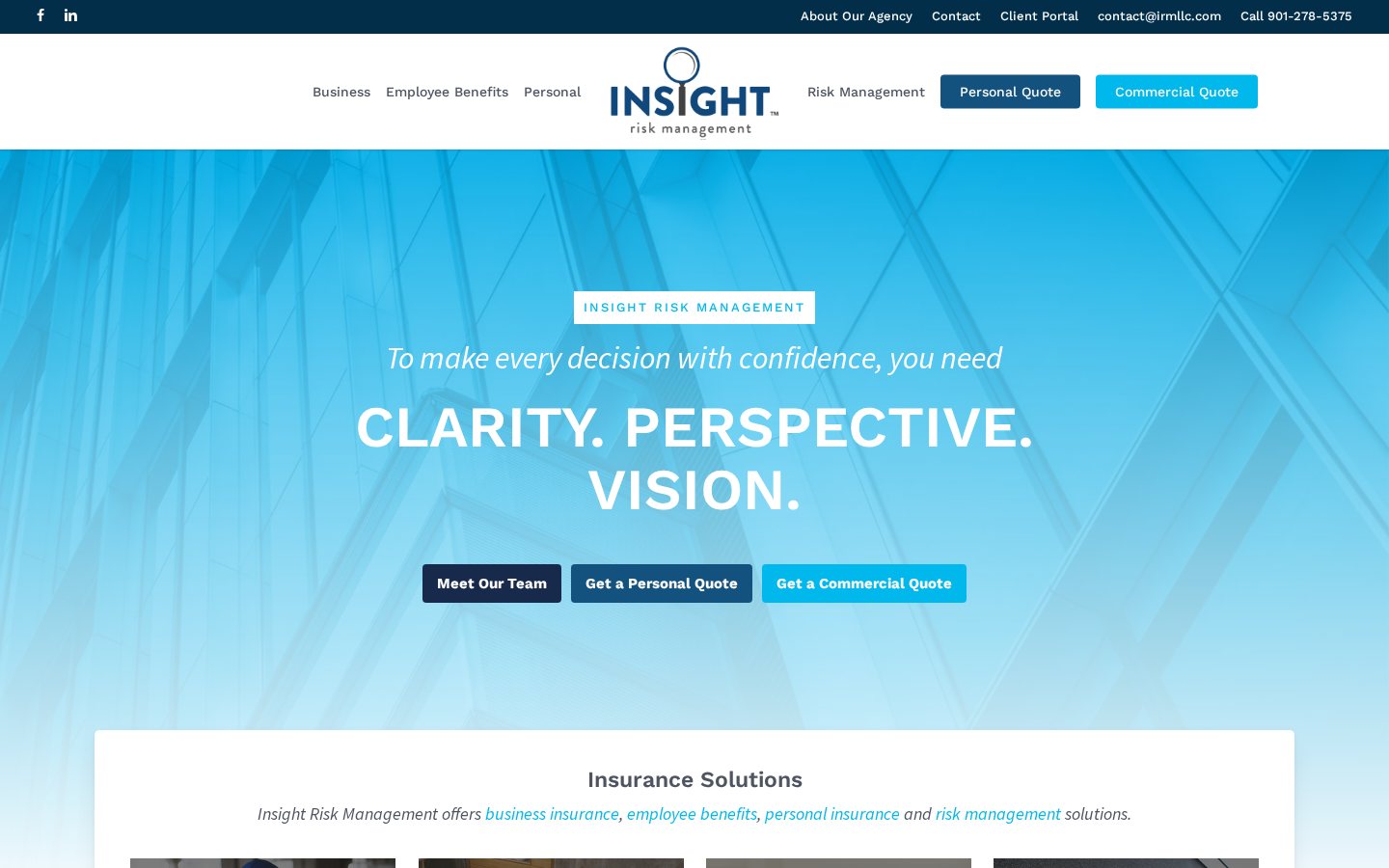 Insight Risk Management website homepage, Cordova, TN