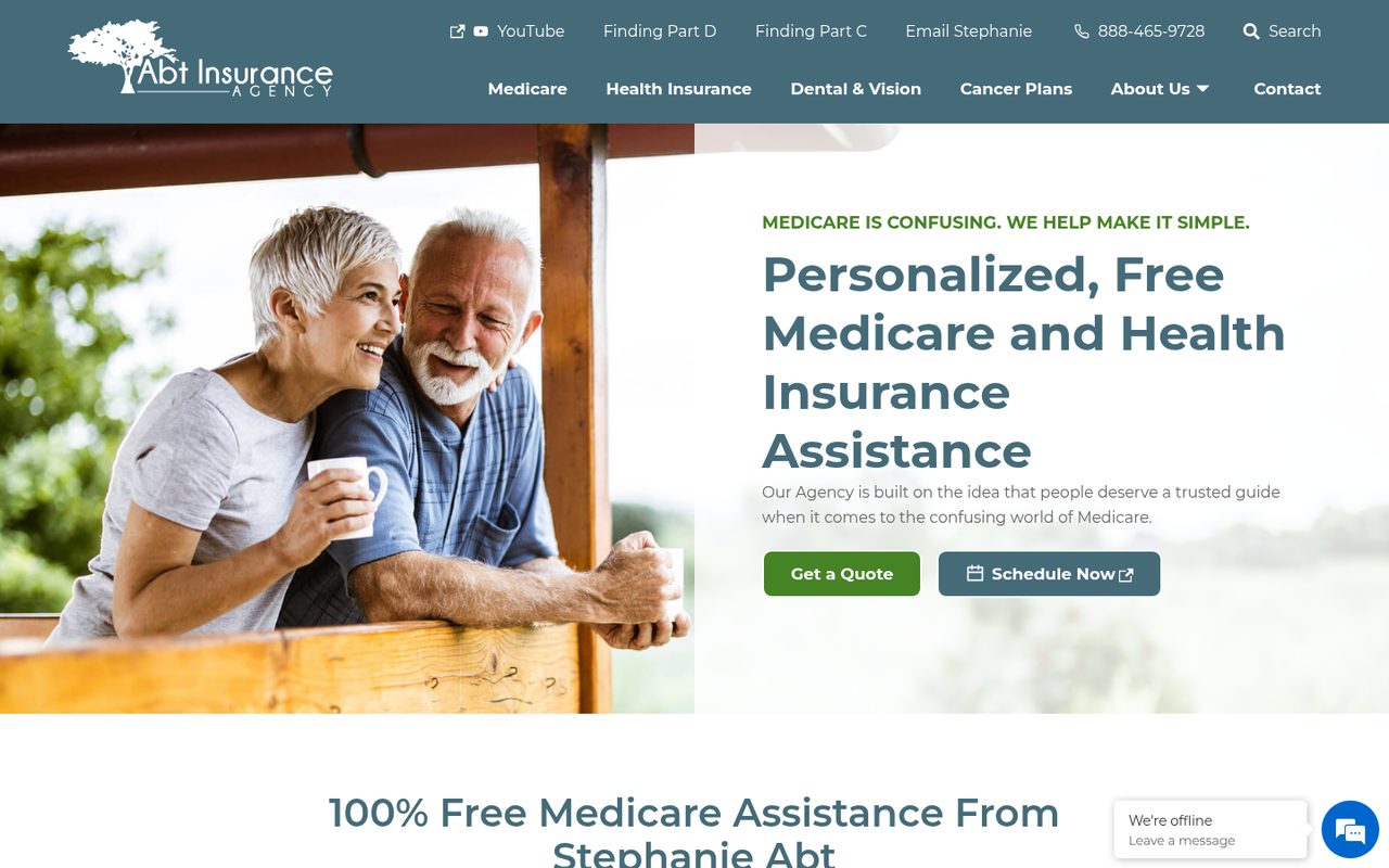 Abt Insurance website homepage, Austin, TX