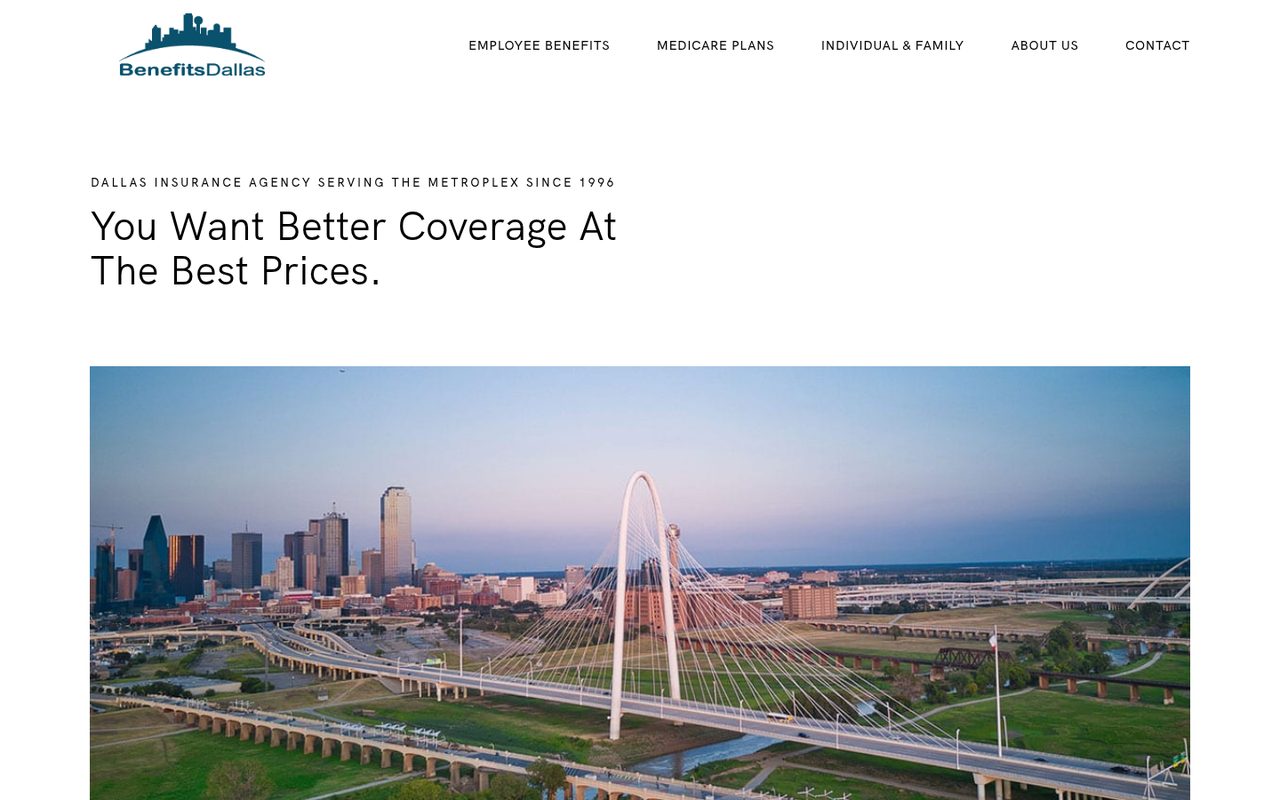 BenefitsDallas, Inc website homepage, Dallas, TX