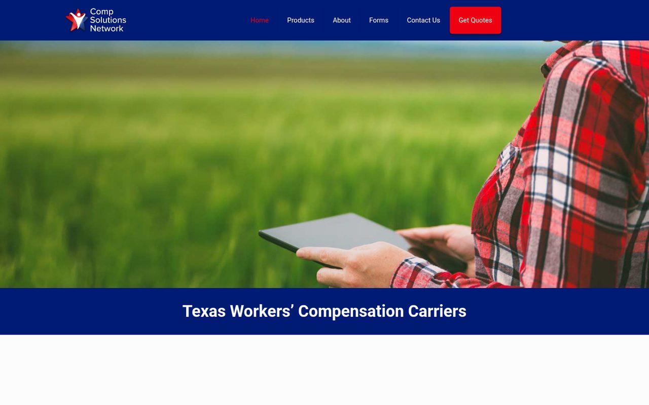 Comp Solutions Network website homepage, Houston, TX