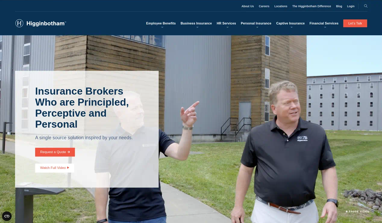 Website preview for Higginbotham