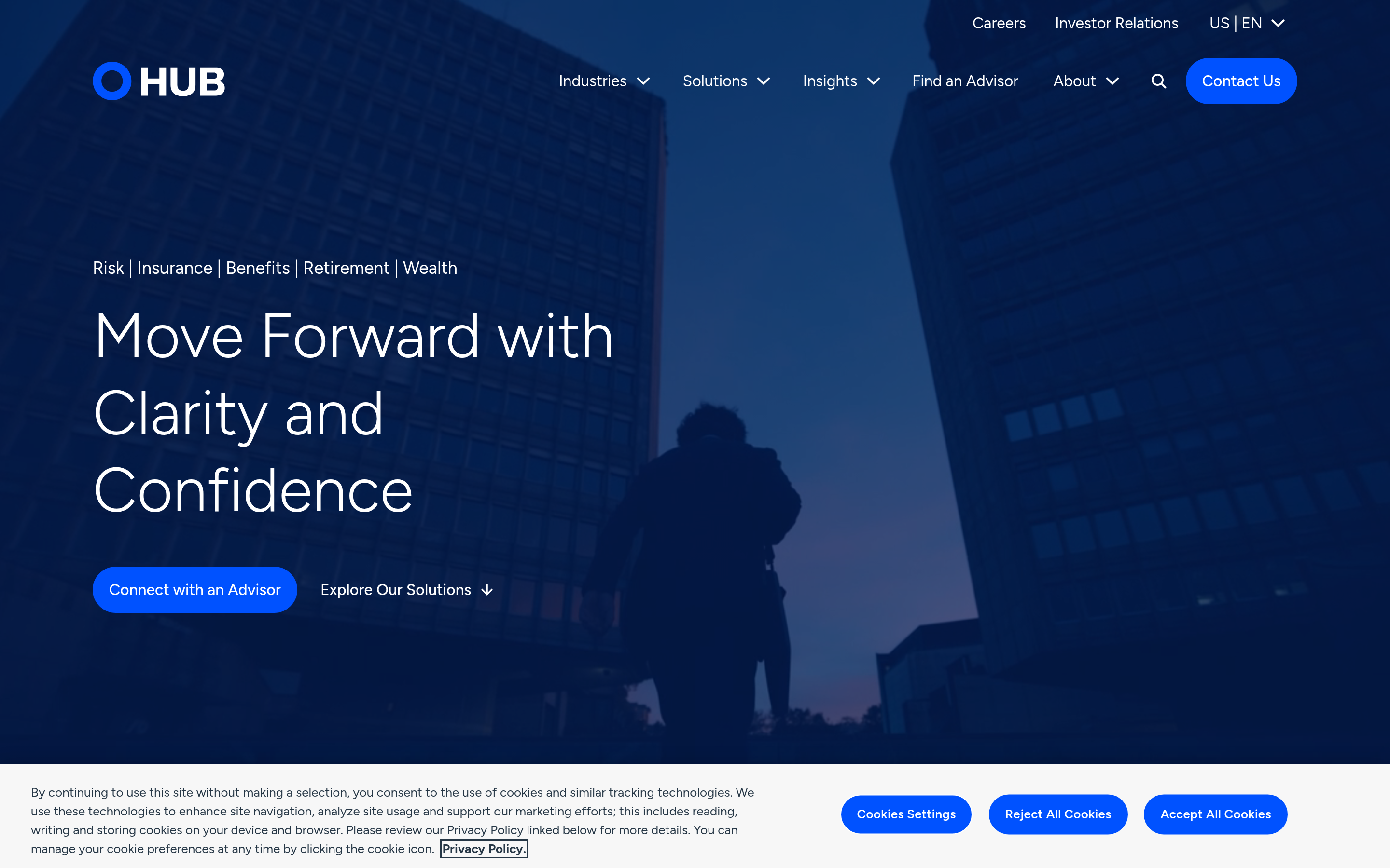 Website preview for HUB International Texas