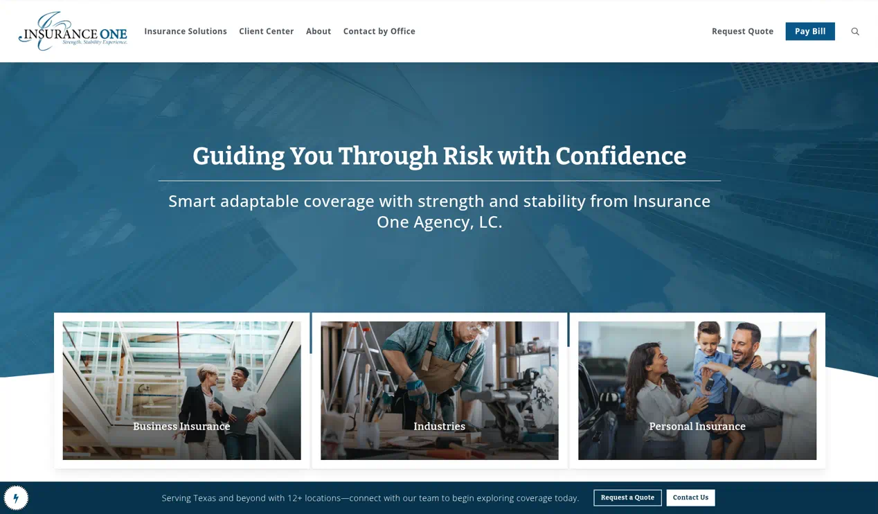 Website preview for Insurance One Agency
