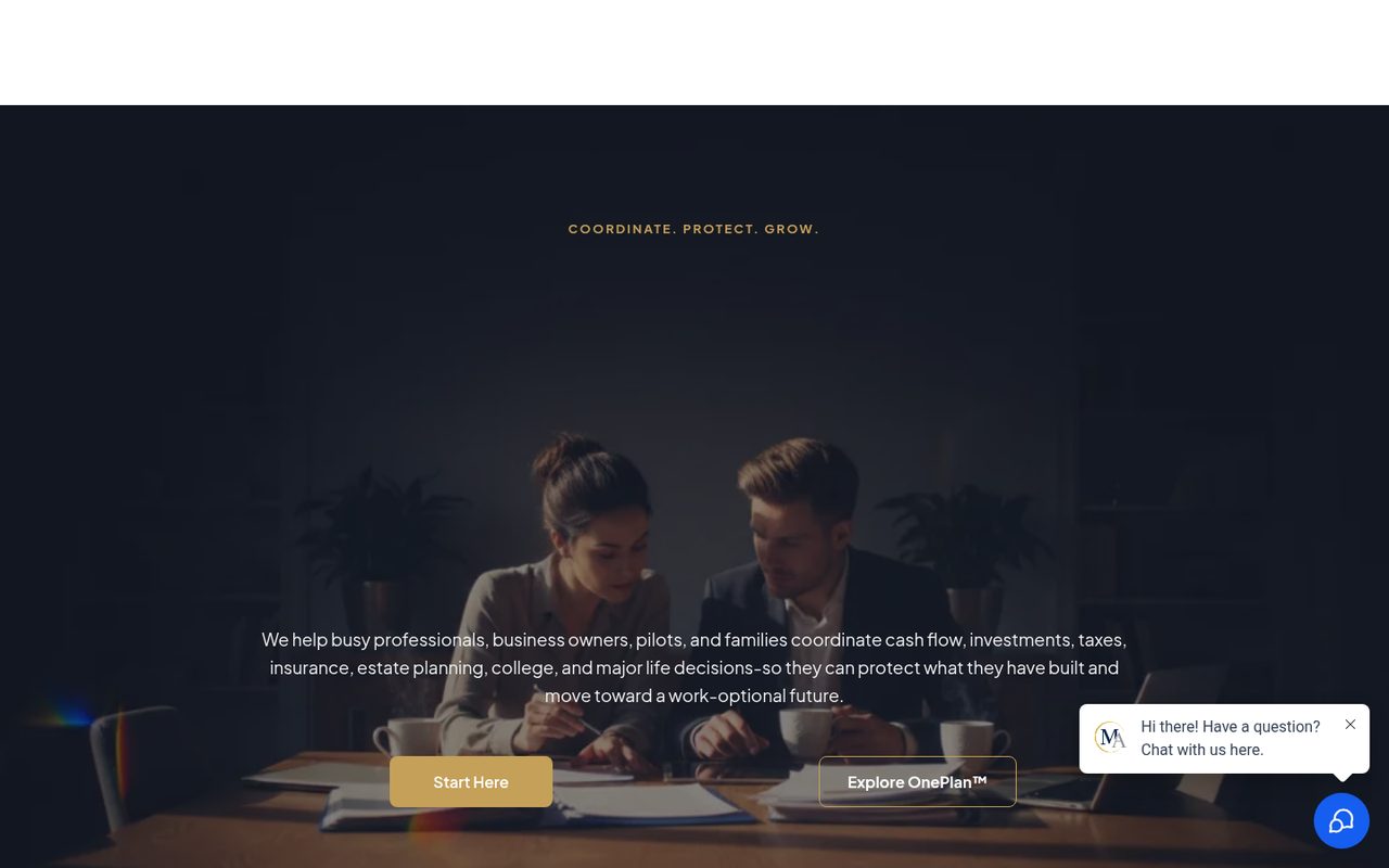Mergent Advisors website homepage, Dallas, TX