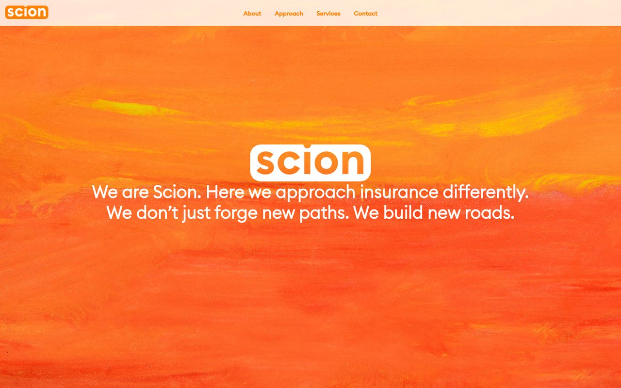 Scion Underwriting website homepage, Dallas, TX