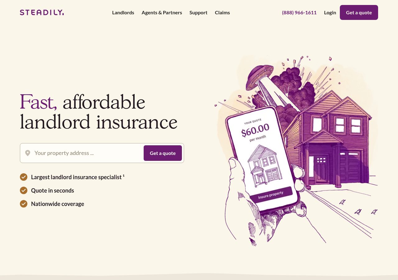 Steadily website homepage, Austin, TX