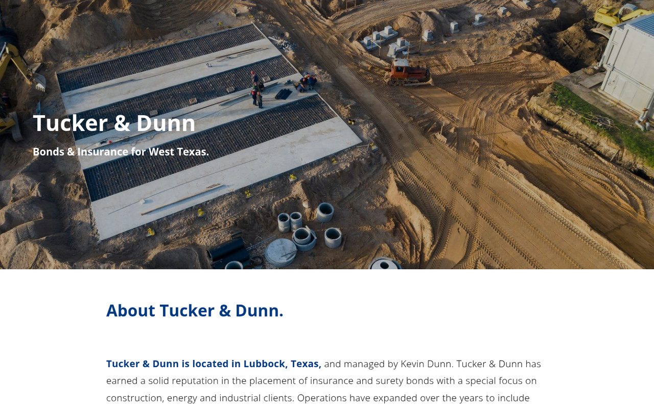 Tucker & Dunn, LLC website homepage, Dallas, TX