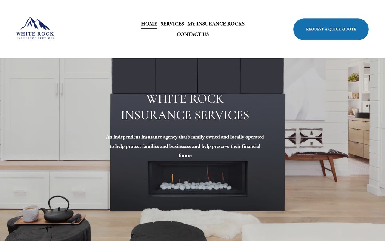 White Rock Insurance Services website homepage, Dallas, TX