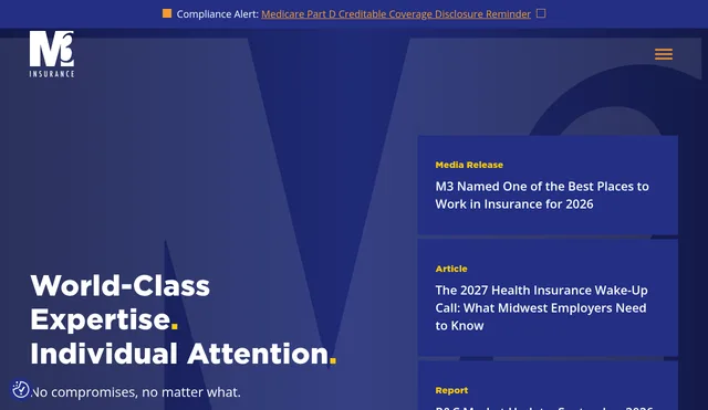 Website preview for M3 Insurance